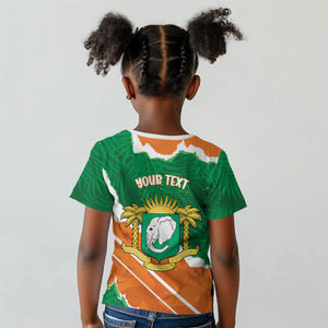 Cote d'Ivoire Independence Day Personalized Kid T shirt 1960 Proud Coat Of Arms Grunge Style