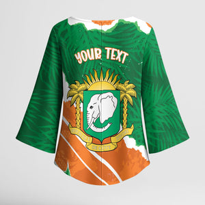 Cote d'Ivoire Independence Day Personalized Kimono Sleeve Blouse 1960 Proud Coat Of Arms Grunge Style