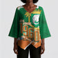 Cote d'Ivoire Independence Day Personalized Kimono Sleeve Blouse 1960 Proud Coat Of Arms Grunge Style