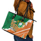 Cote d'Ivoire Independence Day Leather Tote Bag 1960 Proud Coat Of Arms Grunge Style