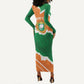 Cote d'Ivoire Independence Day Personalized Long Sleeve Bodycon Dress 1960 Proud Coat Of Arms Grunge Style