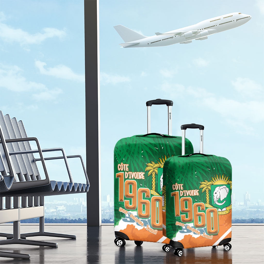 Cote d'Ivoire Independence Day Luggage Cover 1960 Proud Coat Of Arms Grunge Style