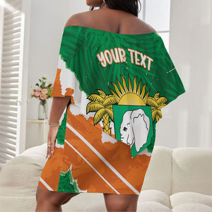 Cote d'Ivoire Independence Day Personalized Off Shoulder Short Dress 1960 Proud Coat Of Arms Grunge Style