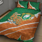 Cote d'Ivoire Independence Day Quilt Bed Set 1960 Proud Coat Of Arms Grunge Style