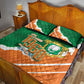 Cote d'Ivoire Independence Day Quilt Bed Set 1960 Proud Coat Of Arms Grunge Style