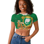 Cote d'Ivoire Independence Day Personalized Raglan Cropped T shirt 1960 Proud Coat Of Arms Grunge Style