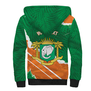 Cote d'Ivoire Independence Day Personalized Sherpa Hoodie 1960 Proud Coat Of Arms Grunge Style