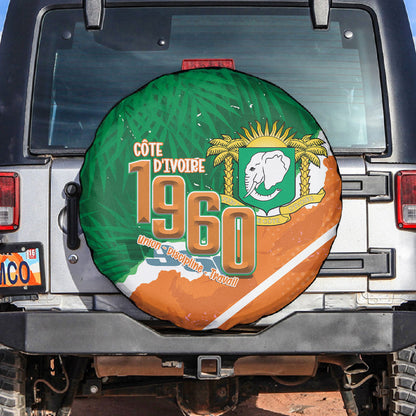 Cote d'Ivoire Independence Day Spare Tire Cover 1960 Proud Coat Of Arms Grunge Style