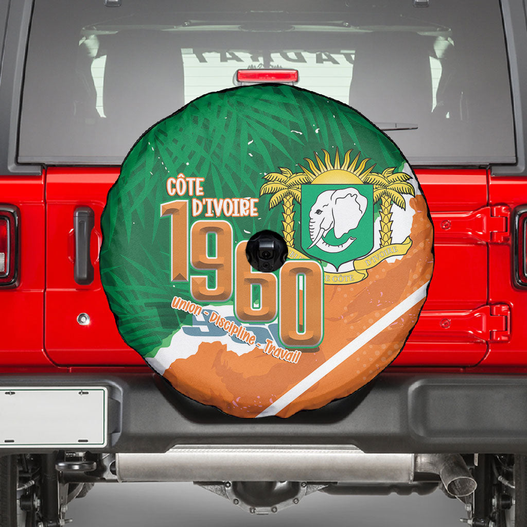 Cote d'Ivoire Independence Day Spare Tire Cover 1960 Proud Coat Of Arms Grunge Style