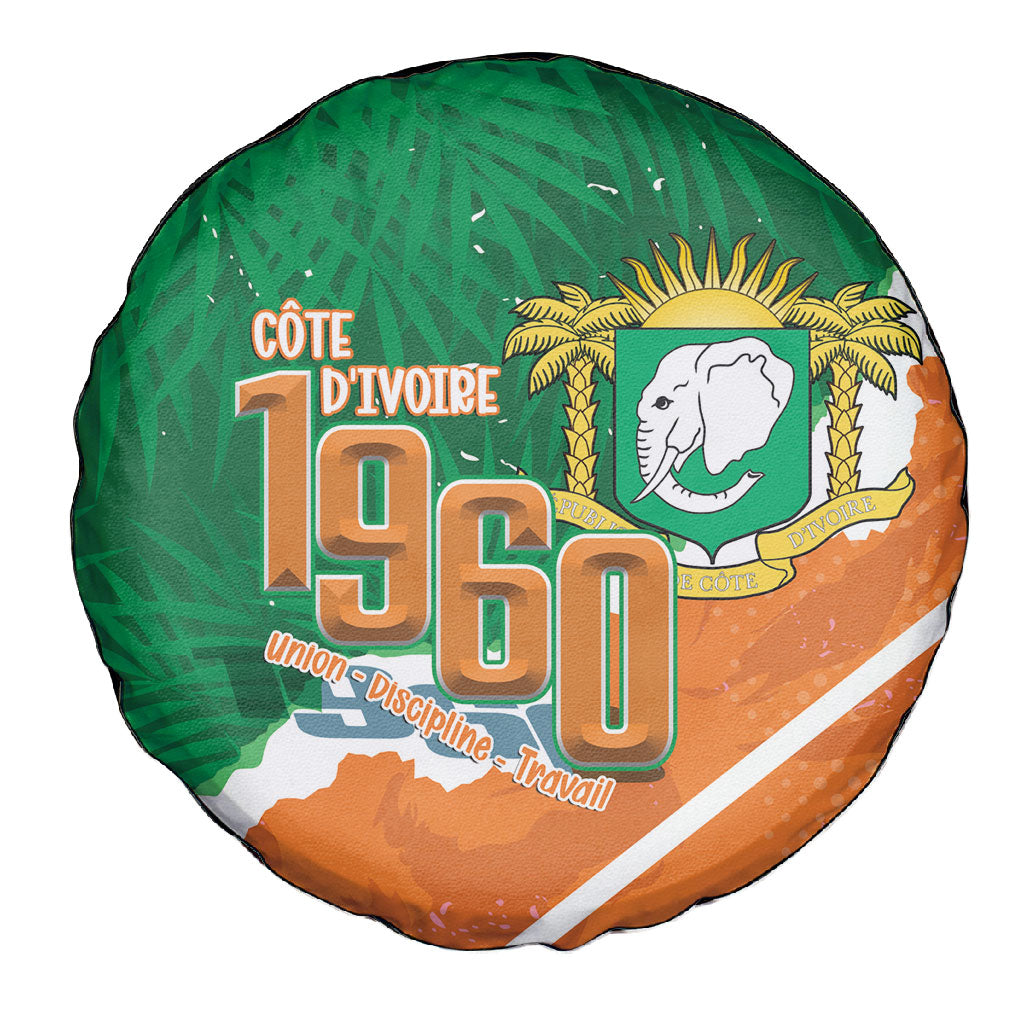 Cote d'Ivoire Independence Day Spare Tire Cover 1960 Proud Coat Of Arms Grunge Style