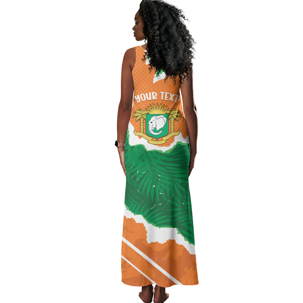 Cote d'Ivoire Independence Day Personalized Tank Maxi Dress 1960 Proud Coat Of Arms Grunge Style