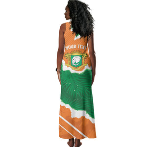 Cote d'Ivoire Independence Day Personalized Tank Maxi Dress 1960 Proud Coat Of Arms Grunge Style