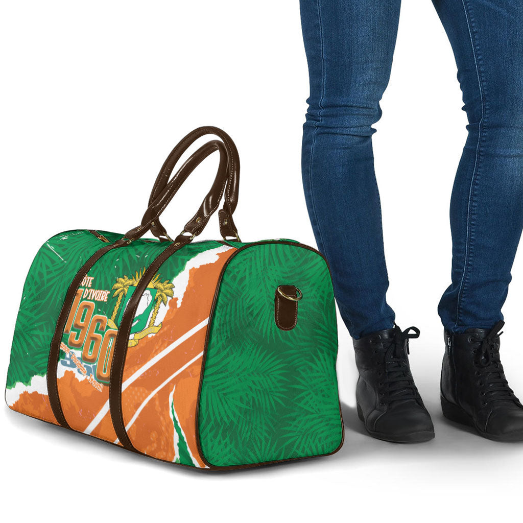 Cote d'Ivoire Independence Day Travel Bag 1960 Proud Coat Of Arms Grunge Style