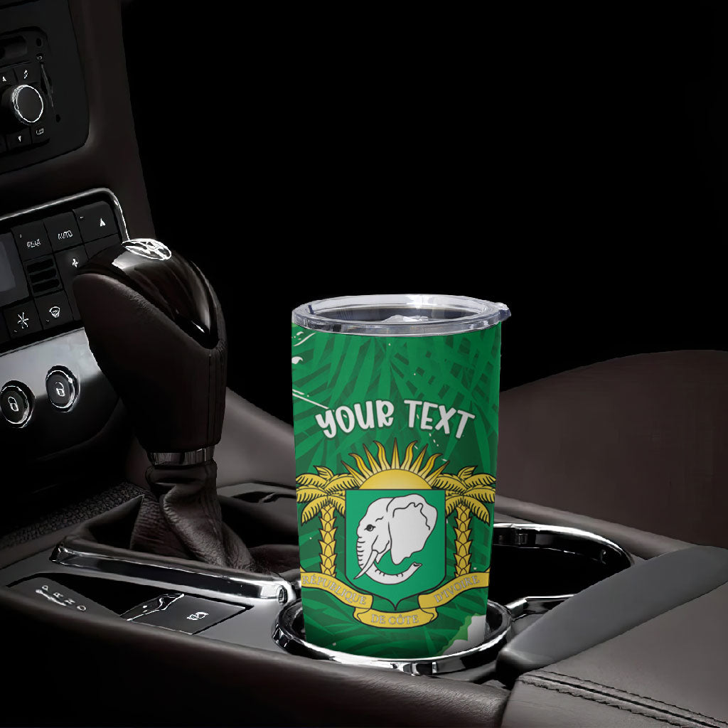 Cote d'Ivoire Independence Day Personalized Tumbler Cup 1960 Proud Coat Of Arms Grunge Style