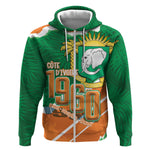 Cote d'Ivoire Independence Day Personalized Zip Hoodie 1960 Proud Coat Of Arms Grunge Style