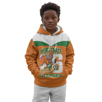 Custom Cote d'Ivoire 2026 Football Kid Hoodie Allez Les Elephant