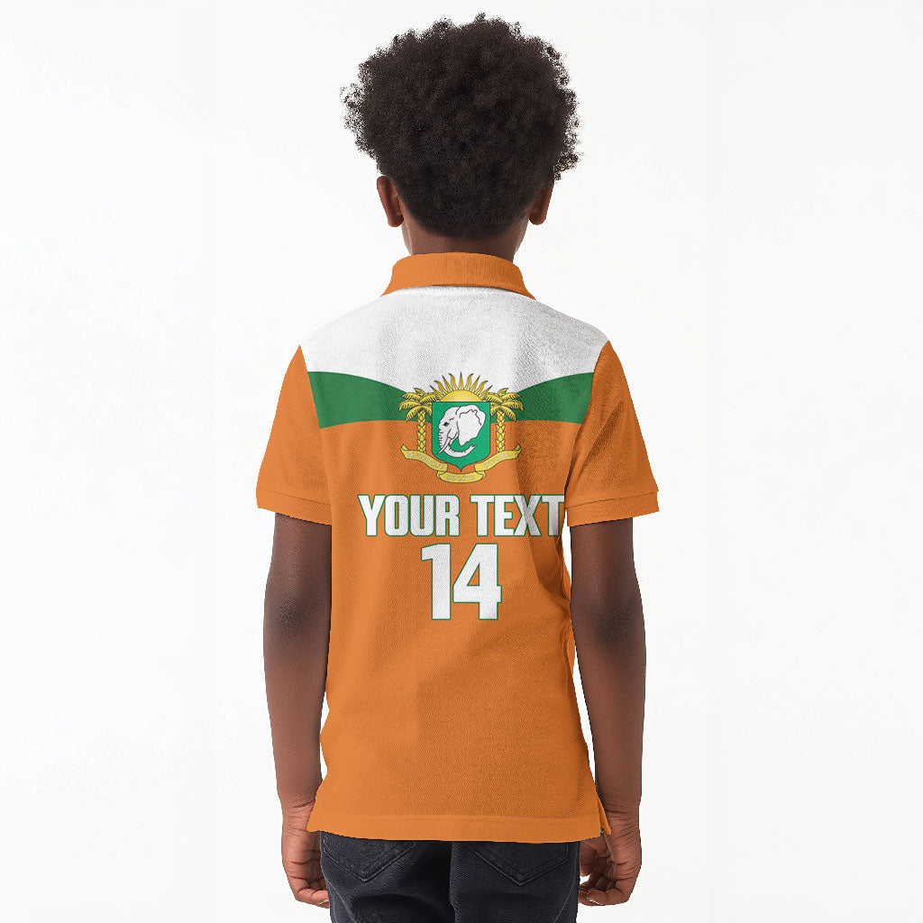 Custom Cote d'Ivoire 2026 Football Kid Polo Shirt Allez Les Elephant