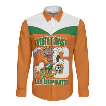 Custom Cote d'Ivoire 2026 Football Long Sleeve Button Shirt Allez Les Elephant