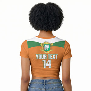 Custom Cote d'Ivoire 2026 Football Raglan Cropped T shirt Allez Les Elephant