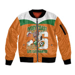 Custom Cote d'Ivoire 2026 Football Sleeve Zip Bomber Jacket Allez Les Elephant