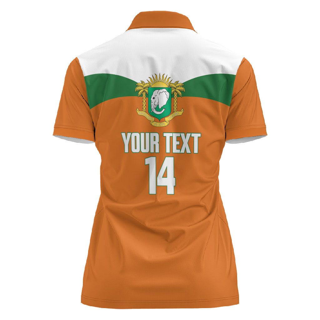 Custom Cote d'Ivoire 2026 Football Women Polo Shirt Allez Les Elephant