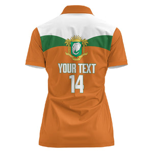 Custom Cote d'Ivoire 2026 Football Women Polo Shirt Allez Les Elephant