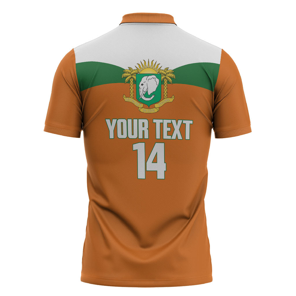 Custom Cote d'Ivoire 2026 Football Zipper Polo Shirt Allez Les Elephant