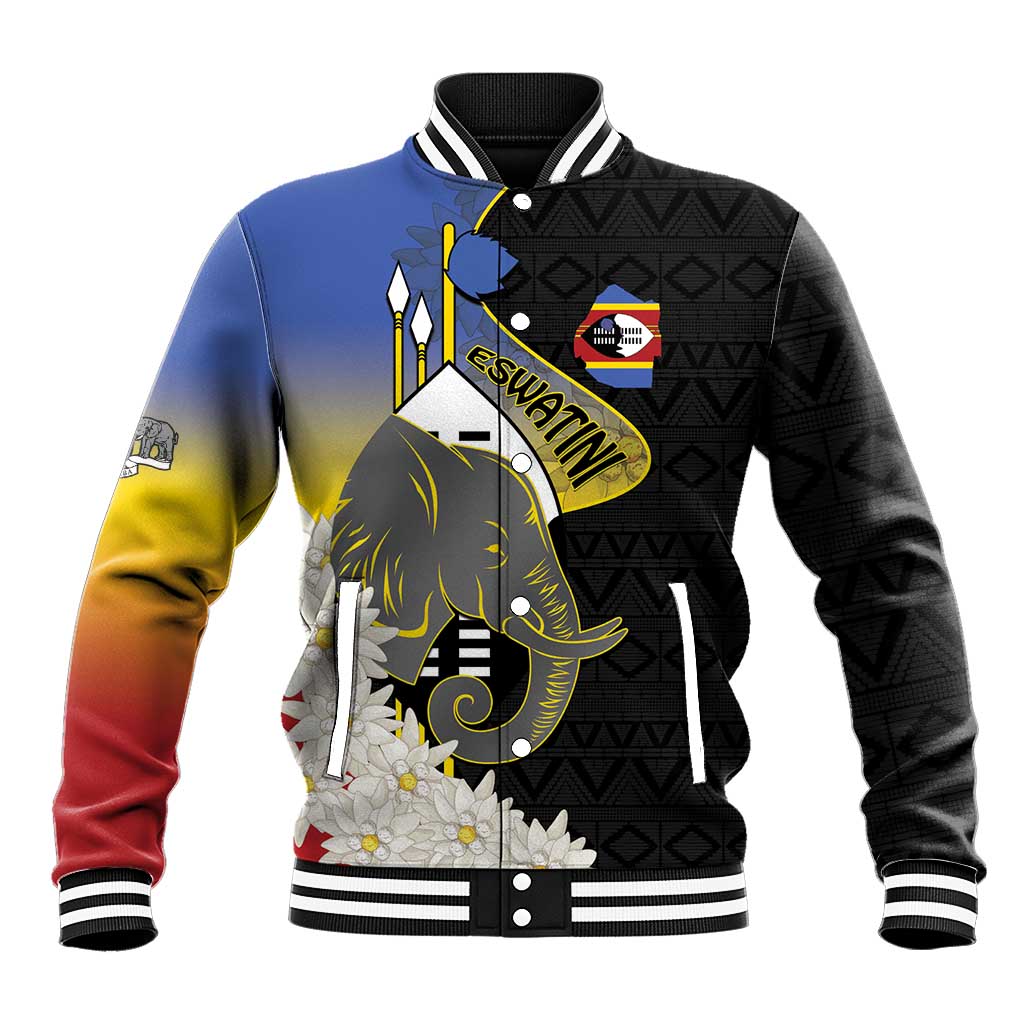 Afro Swaziland Somhlolo Day Baseball Jacket Nguni Shield African Pattern - African Pride