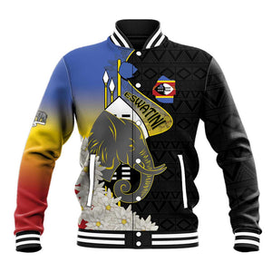 Afro Swaziland Somhlolo Day Baseball Jacket Nguni Shield African Pattern - African Pride