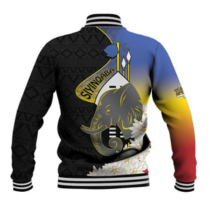 Afro Swaziland Somhlolo Day Baseball Jacket Nguni Shield African Pattern - African Pride
