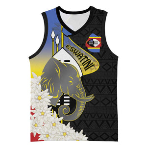 Afro Swaziland Somhlolo Day Basketball Jersey Nguni Shield African Pattern - African Pride