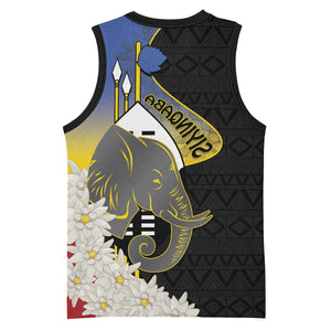 Afro Swaziland Somhlolo Day Basketball Jersey Nguni Shield African Pattern - African Pride