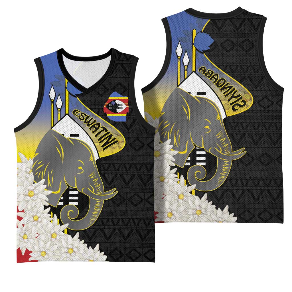 Afro Swaziland Somhlolo Day Basketball Jersey Nguni Shield African Pattern - African Pride