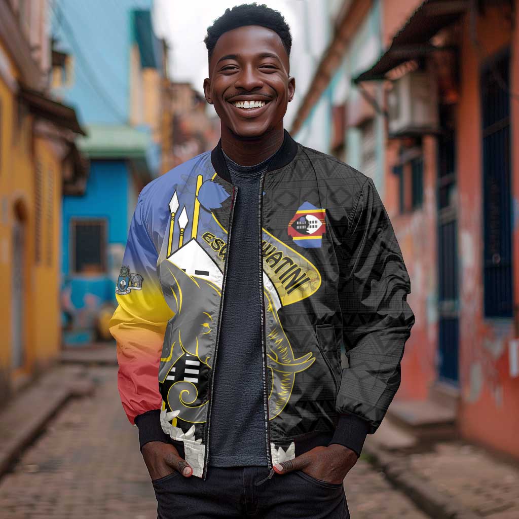 Afro Swaziland Somhlolo Day Bomber Jacket Nguni Shield African Pattern - African Pride
