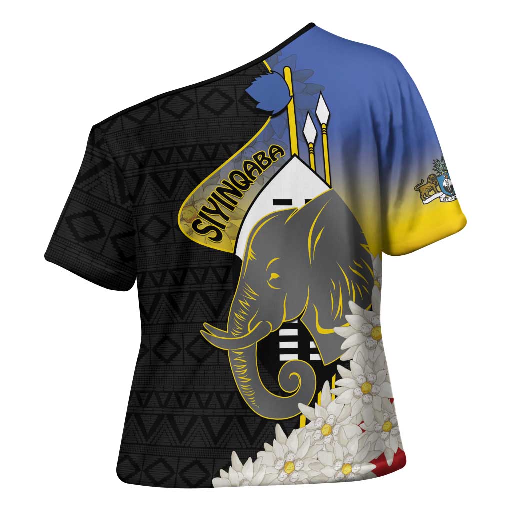 Eswatini Independence Day Cross Shoulder Shirt Swaziland Nguni Shield African Pattern