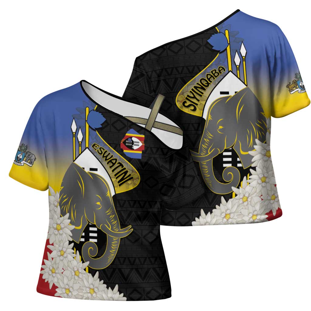 Eswatini Independence Day Cross Shoulder Shirt Swaziland Nguni Shield African Pattern