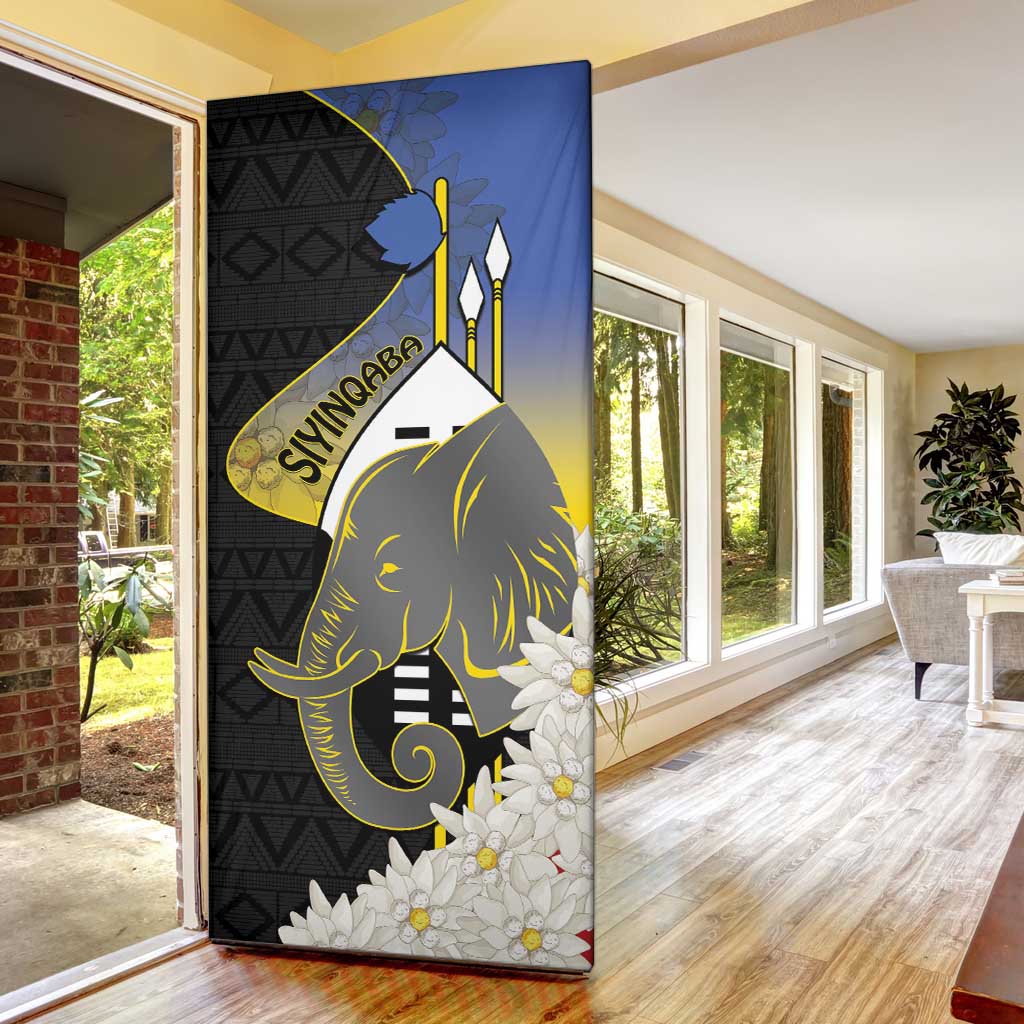 Eswatini Independence Day Door Cover Swaziland Nguni Shield African Pattern