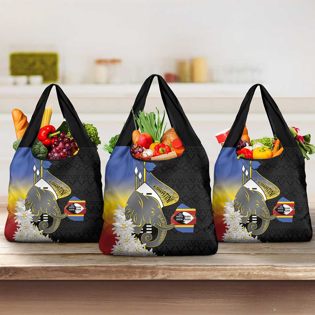 Afro Swaziland Somhlolo Day Grocery Bag Nguni Shield African Pattern - African Pride