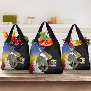 Afro Swaziland Somhlolo Day Grocery Bag Nguni Shield African Pattern - African Pride