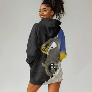 Afro Swaziland Somhlolo Day Hoodie Dress Nguni Shield African Pattern - African Pride
