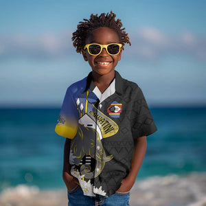 Afro Swaziland Somhlolo Day Kid Hawaiian Shirt Nguni Shield African Pattern - African Pride