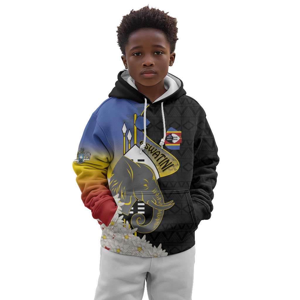 Afro Swaziland Somhlolo Day Kid Hoodie Nguni Shield African Pattern - African Pride