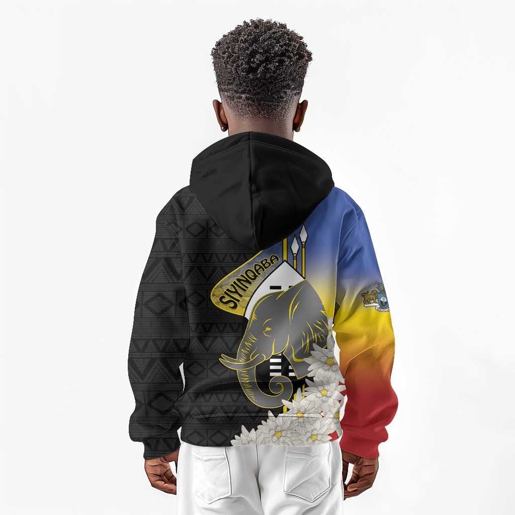 Afro Swaziland Somhlolo Day Kid Hoodie Nguni Shield African Pattern - African Pride