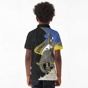 Afro Swaziland Somhlolo Day Kid Polo Shirt Nguni Shield African Pattern - African Pride