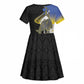 Afro Swaziland Somhlolo Day Kid Short Sleeve Dress Nguni Shield African Pattern - African Pride