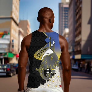 Afro Swaziland Somhlolo Day Men Tank Top Nguni Shield African Pattern - African Pride
