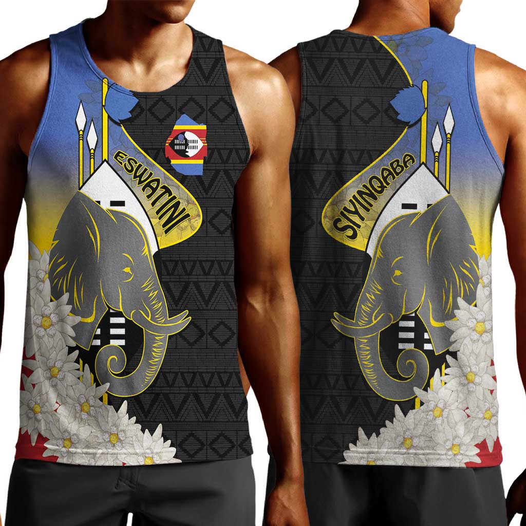 Afro Swaziland Somhlolo Day Men Tank Top Nguni Shield African Pattern - African Pride