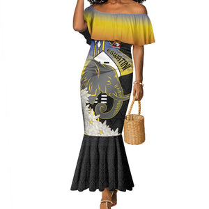 Afro Swaziland Somhlolo Day Mermaid Dress Nguni Shield African Pattern - African Pride