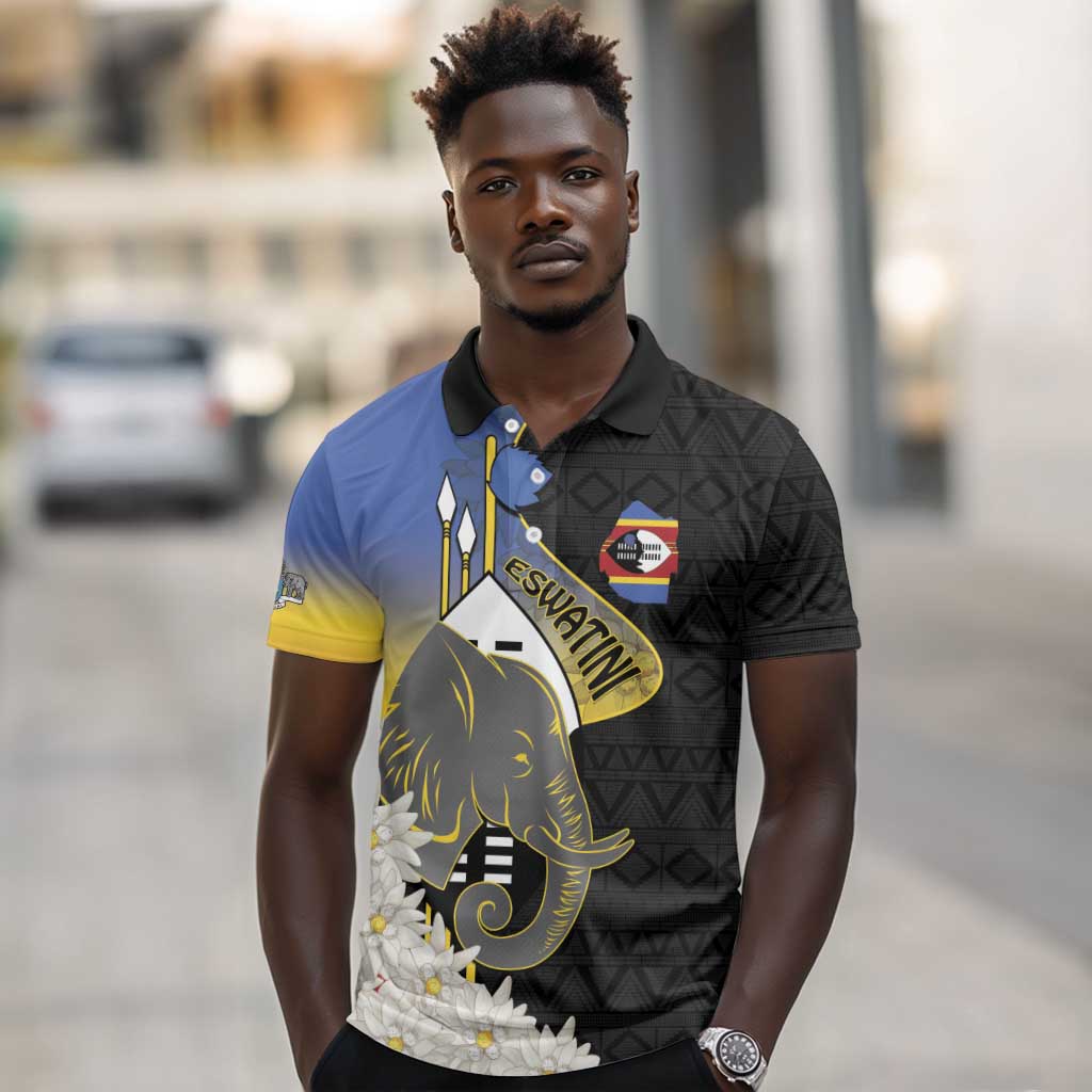 Afro Swaziland Somhlolo Day Polo Shirt Nguni Shield African Pattern - African Pride