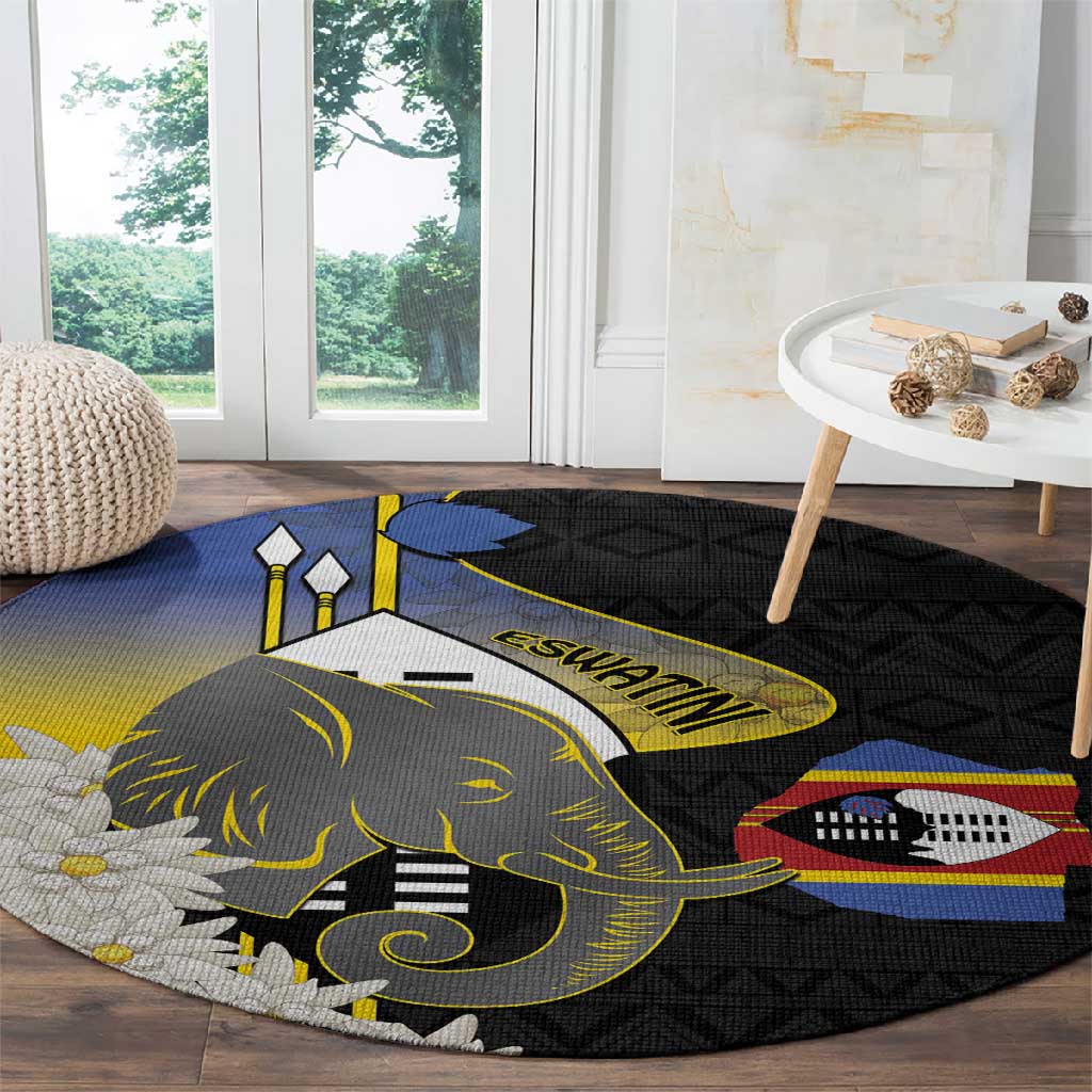 Afro Swaziland Somhlolo Day Round Carpet Nguni Shield African Pattern - African Pride